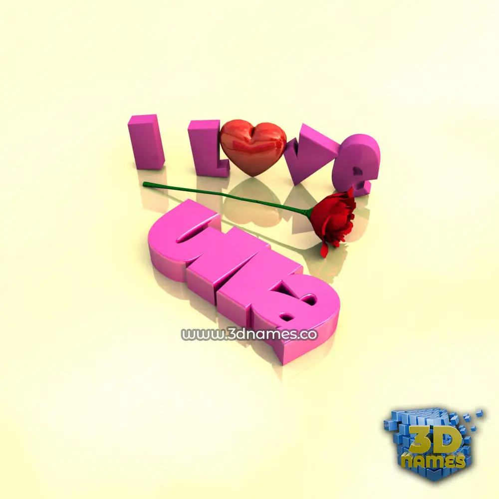 ulla in I Love ??? style - 3D name wallpaper