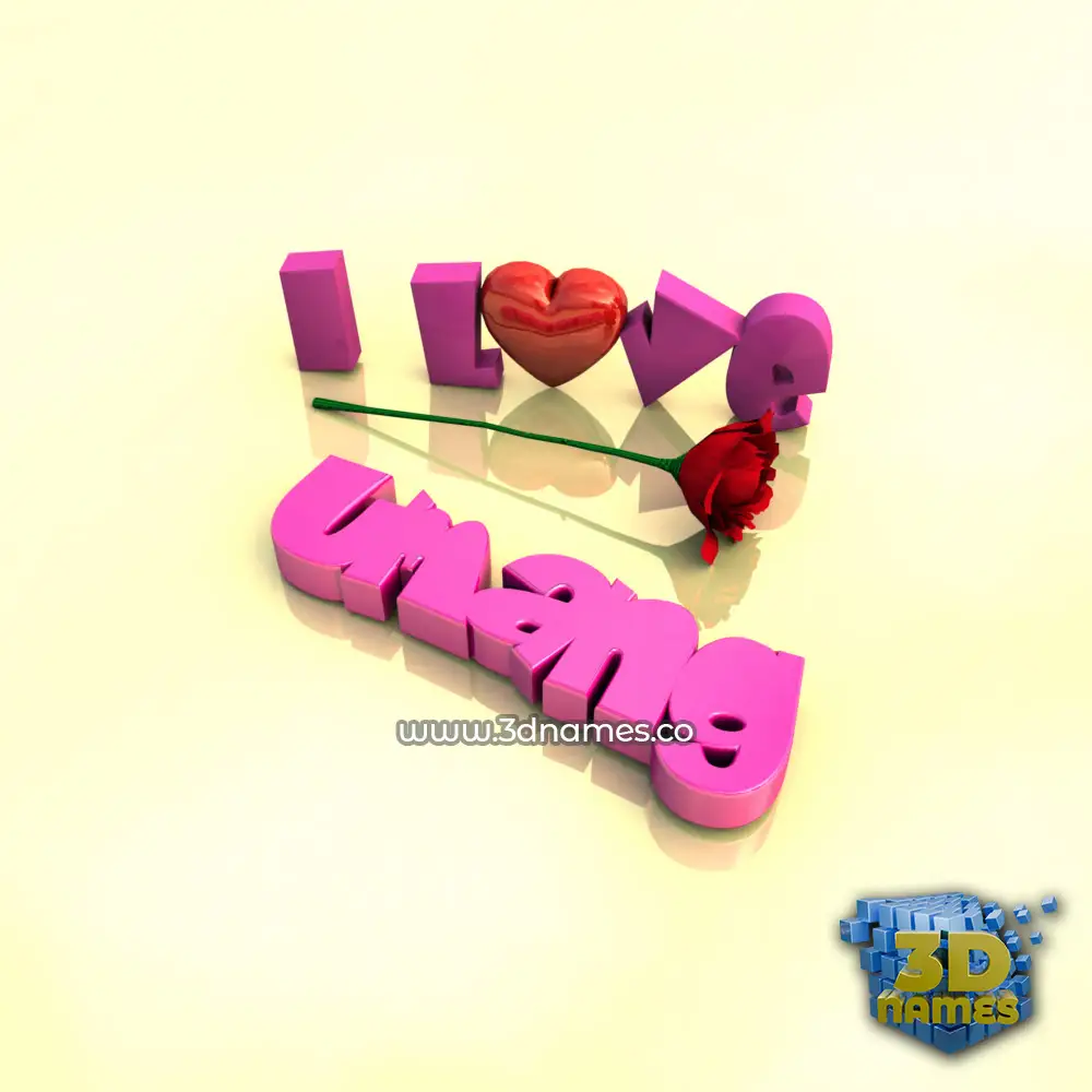 umang in I Love ??? style - 3D name wallpaper