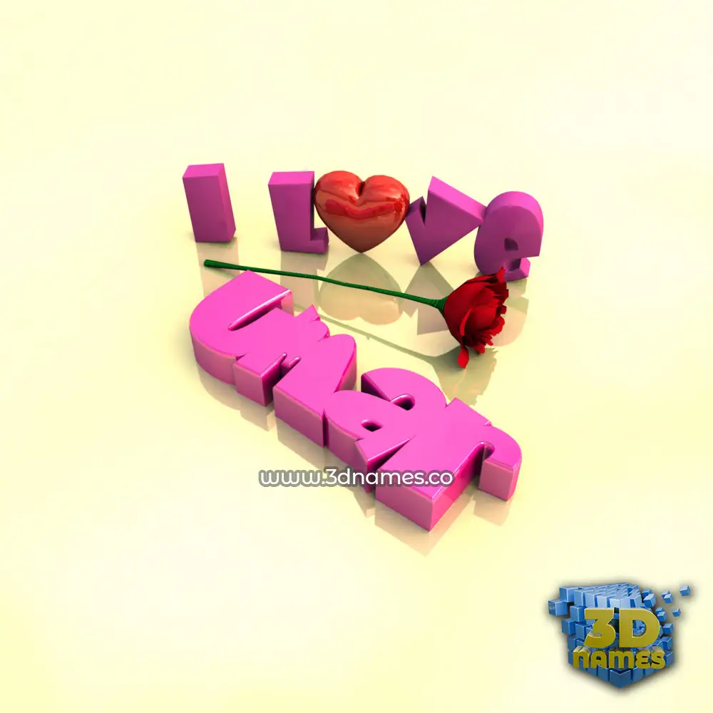 umar in I Love ??? style - 3D name wallpaper