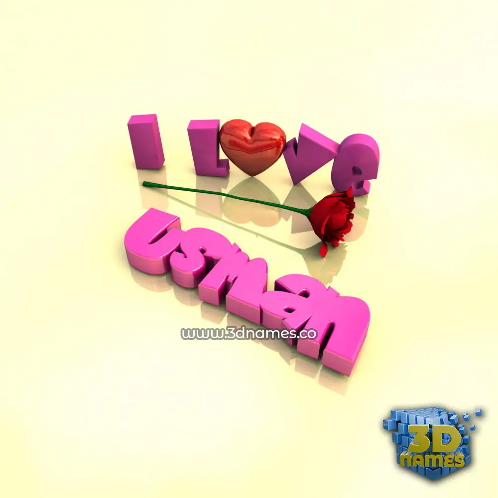 usman in I Love ??? style - 3D name wallpaper