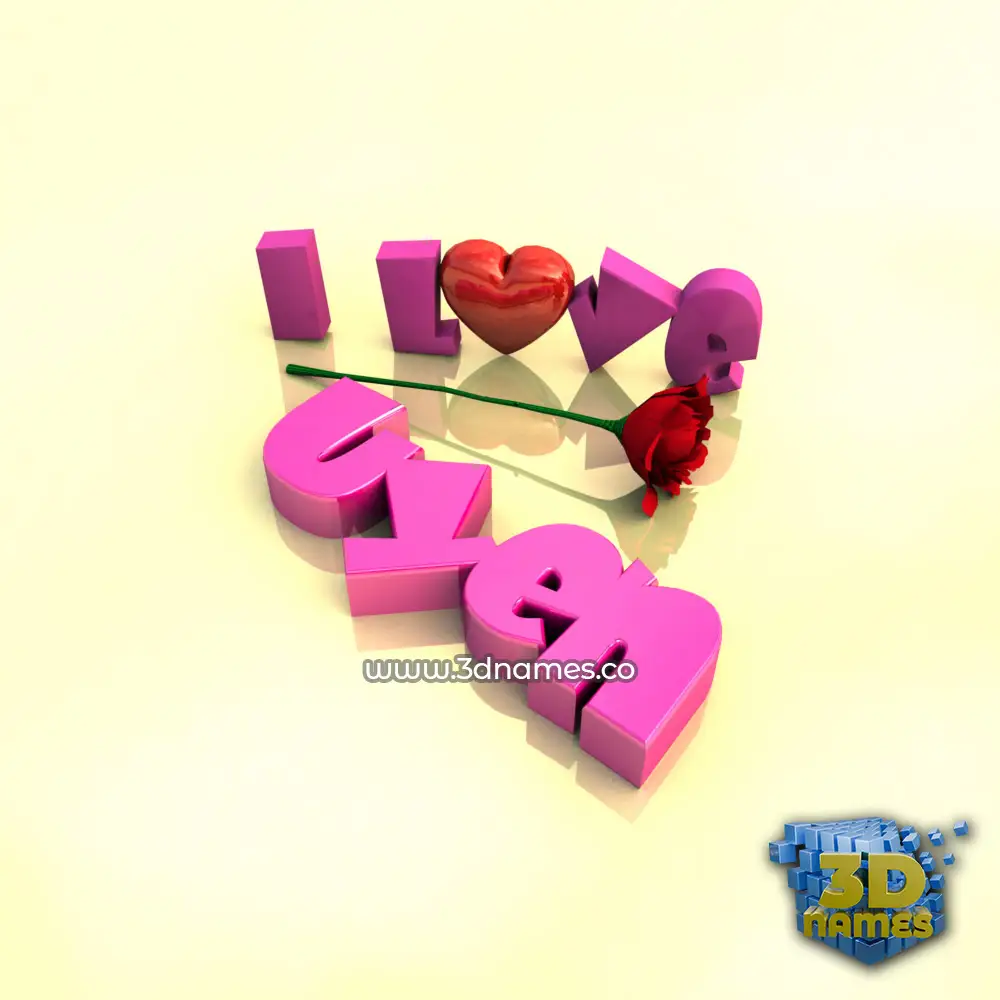 uyen in I Love ??? style - 3D name wallpaper