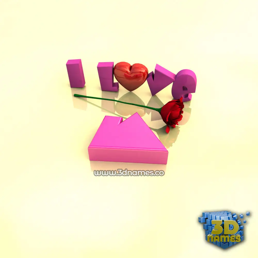 v in I Love ??? style - 3D name wallpaper