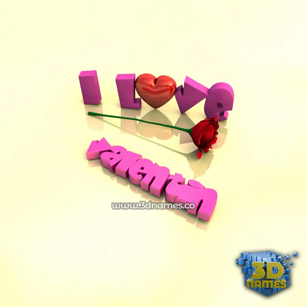 valentin in I Love ??? style - 3D name wallpaper