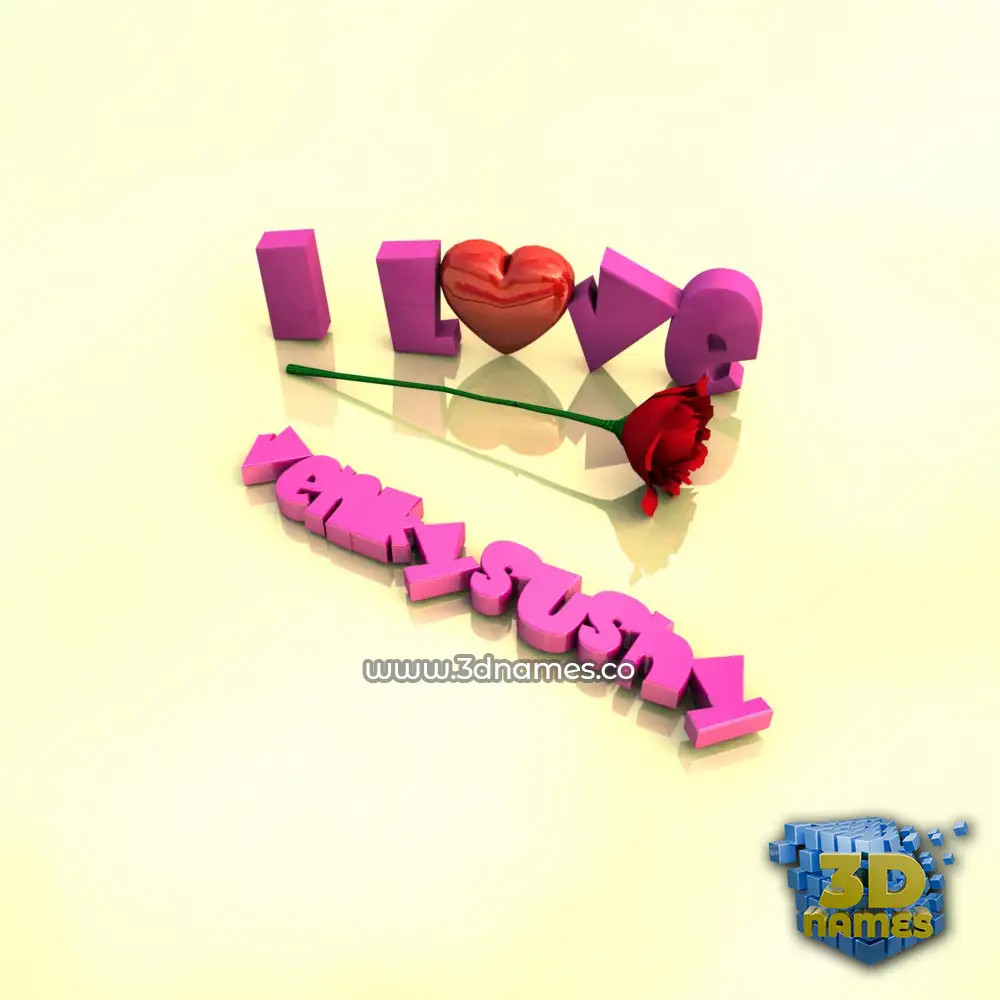 venkysushy in I Love ??? style - 3D name wallpaper