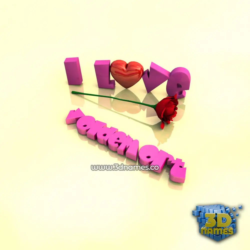 voldemort in I Love ??? style - 3D name wallpaper
