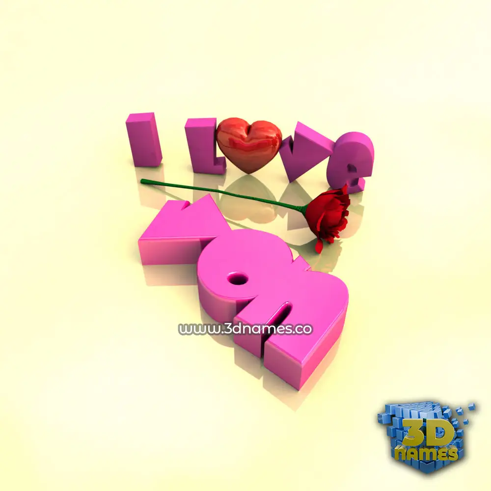 von in I Love ??? style - 3D name wallpaper