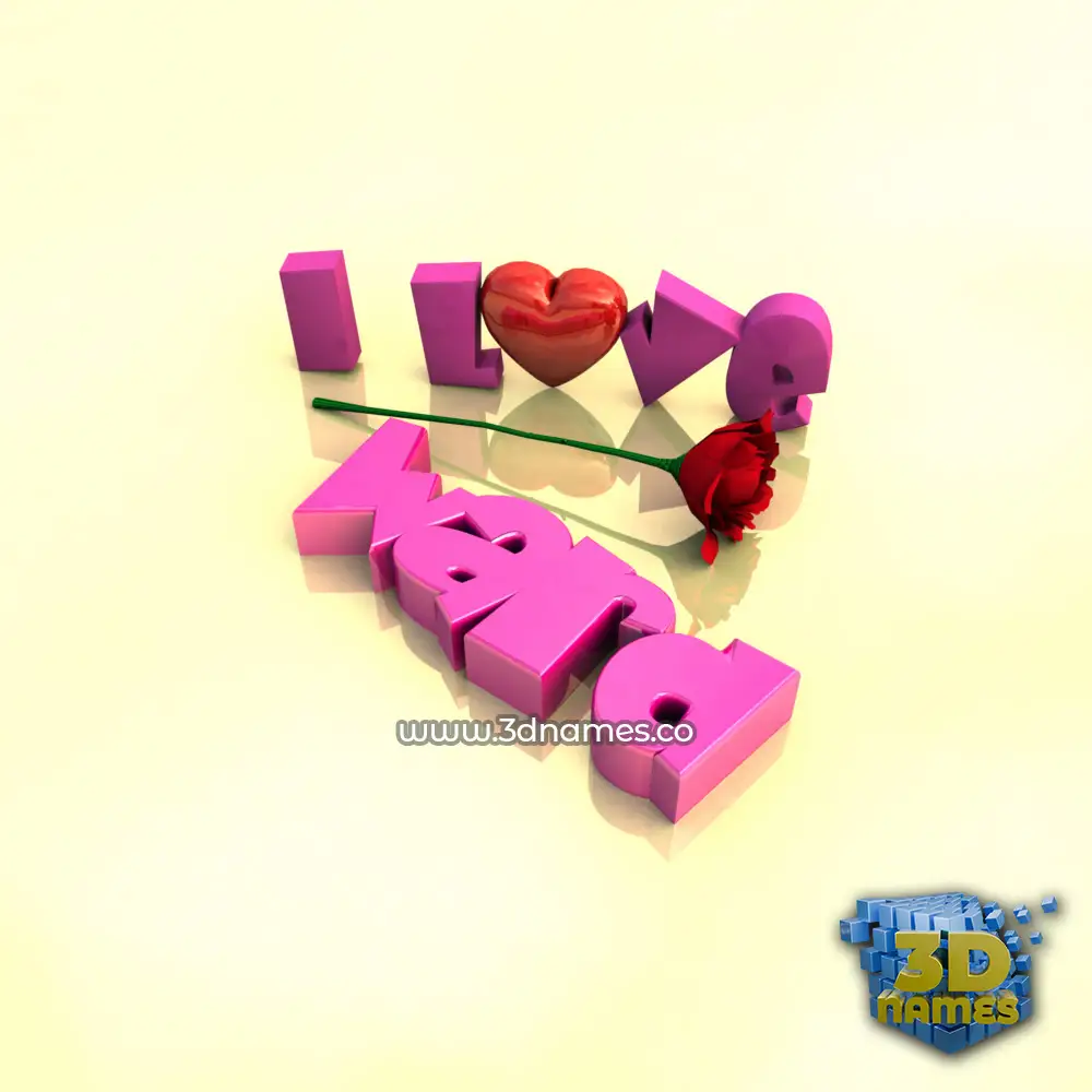 ward in I Love ??? style - 3D name wallpaper