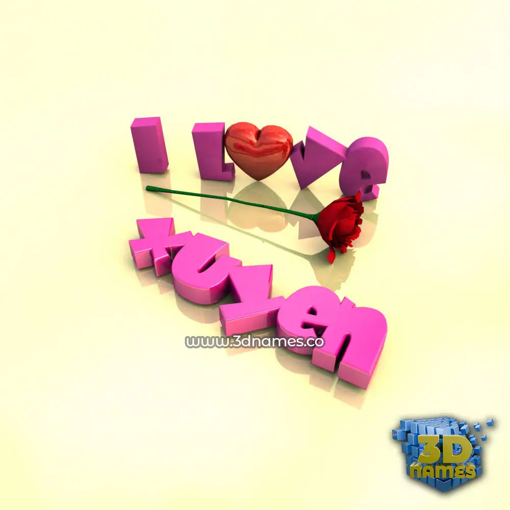 xuyen in I Love ??? style - 3D name wallpaper