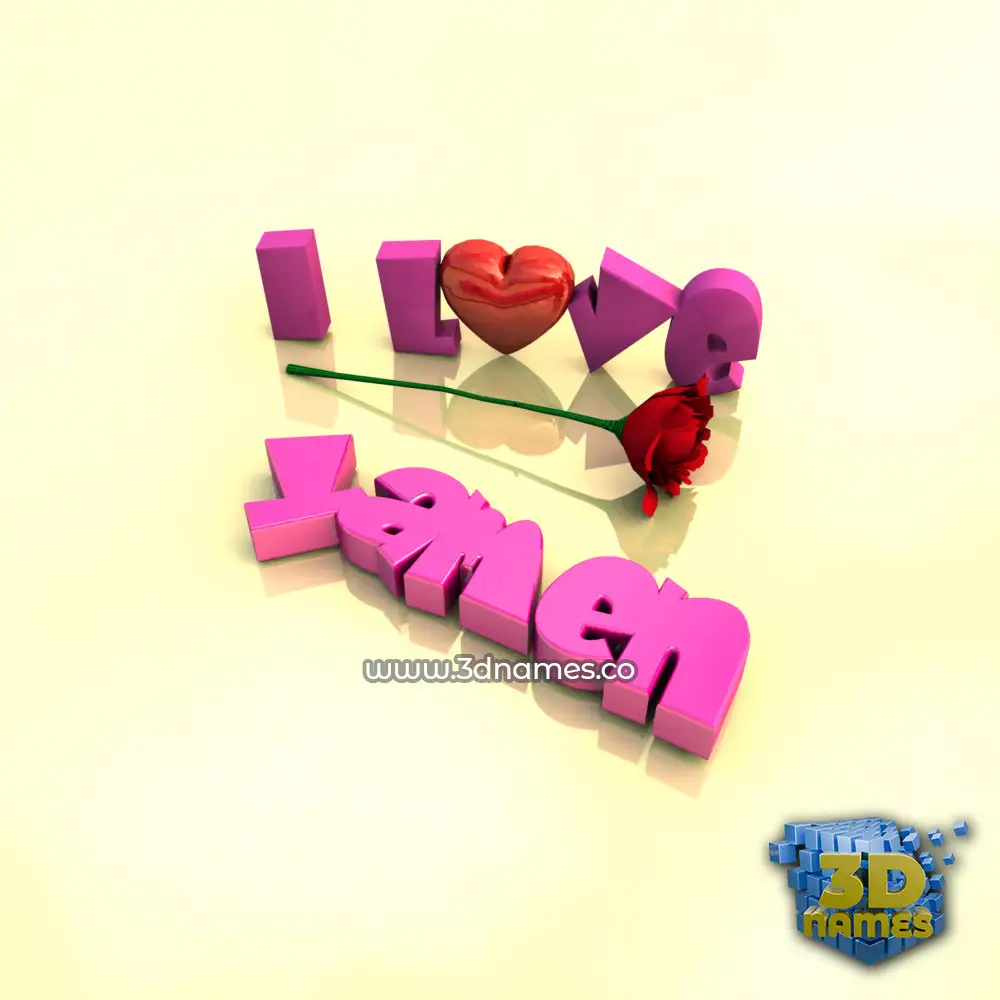 yamen in I Love ??? style - 3D name wallpaper
