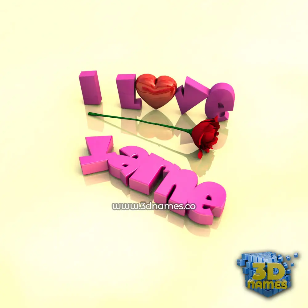 yarne in I Love ??? style - 3D name wallpaper