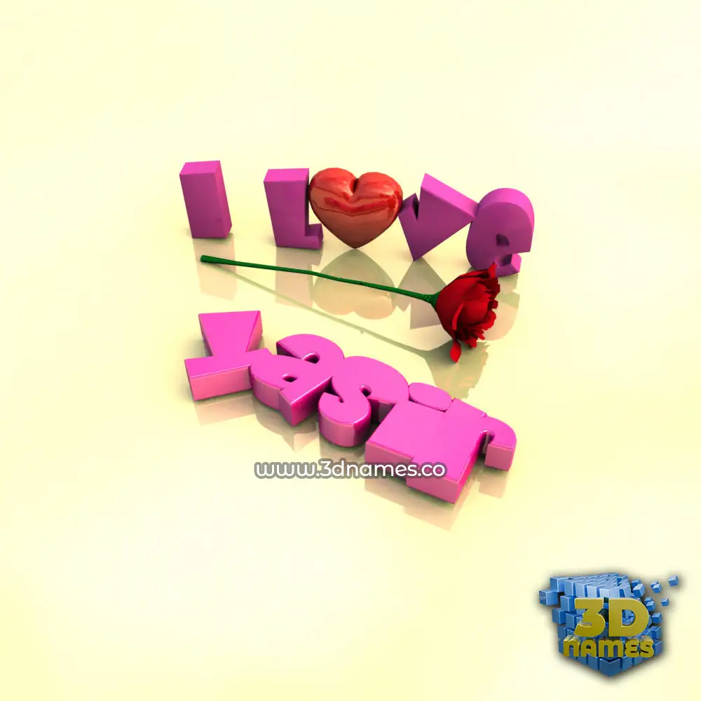 yasir in I Love ??? style - 3D name wallpaper