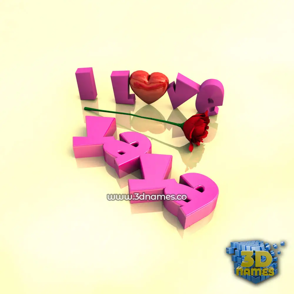 yaya in I Love ??? style - 3D name wallpaper
