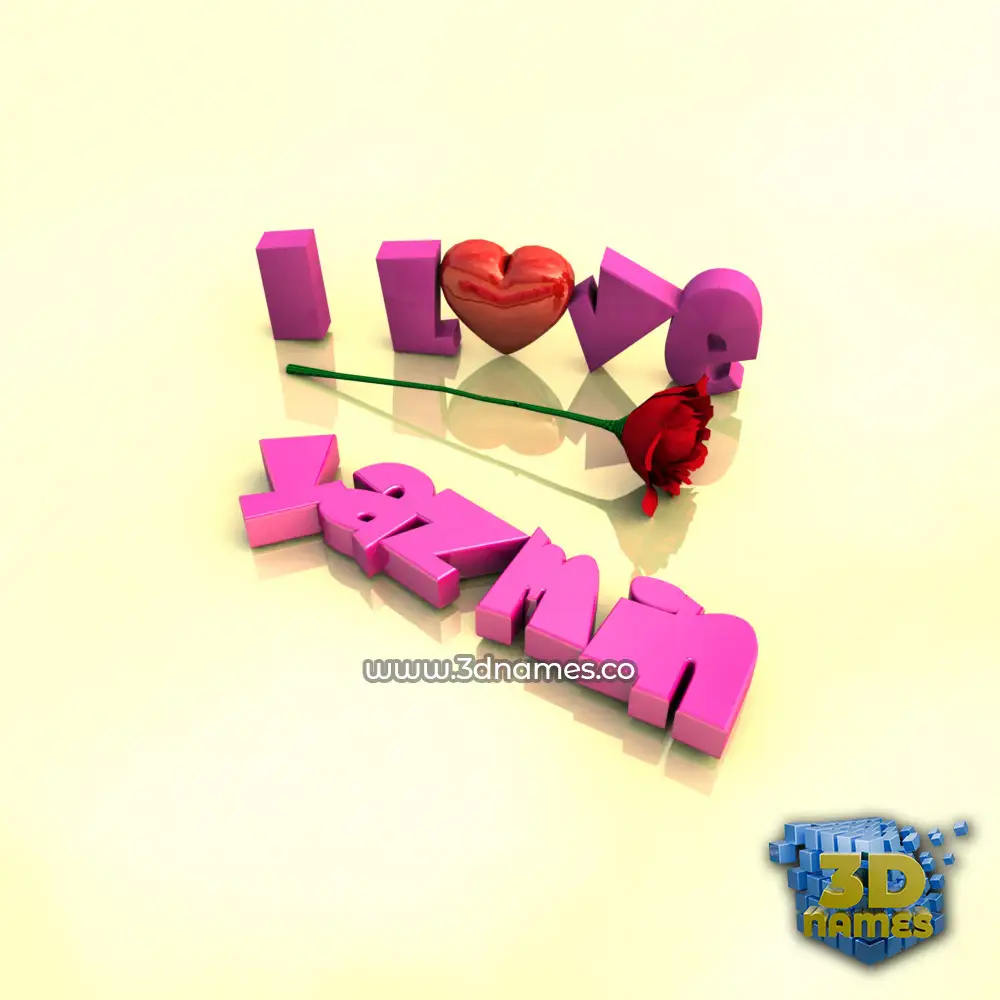 yazmin in I Love ??? style - 3D name wallpaper