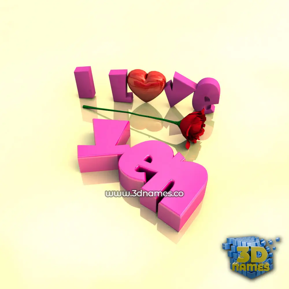 yen in I Love ??? style - 3D name wallpaper