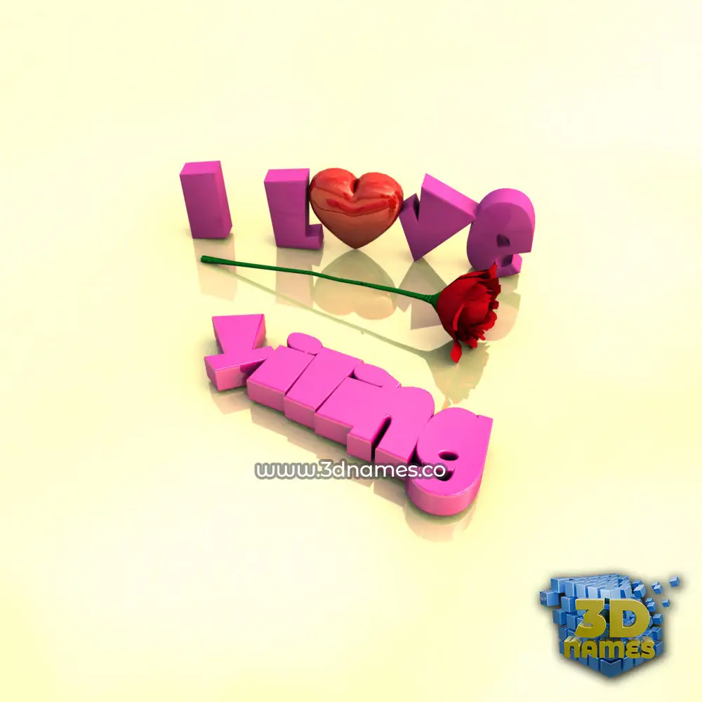 yiling in I Love ??? style - 3D name wallpaper