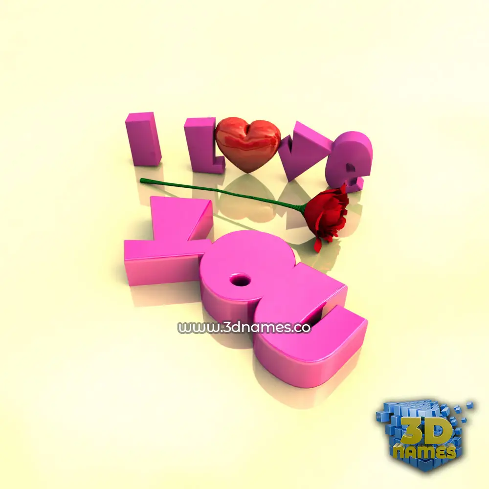 you in I Love ??? style - 3D name wallpaper