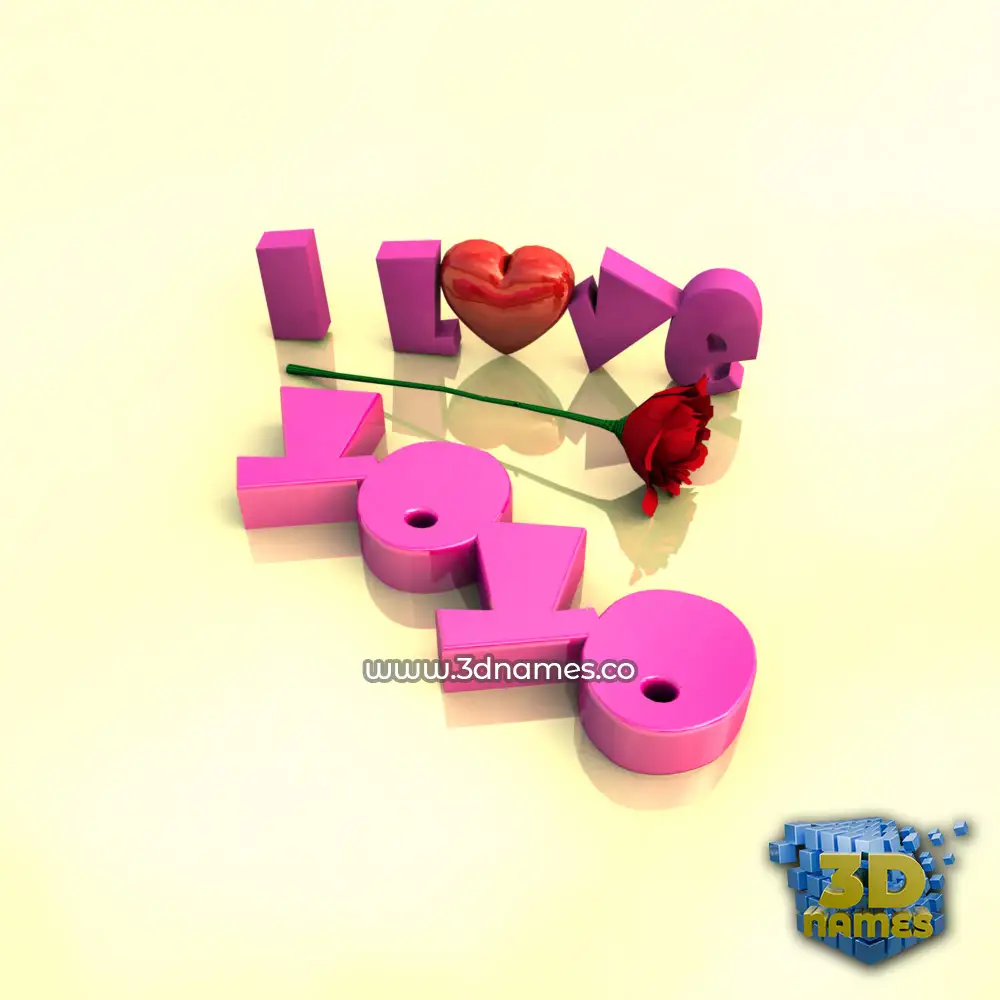 yoyo in I Love ??? style - 3D name wallpaper