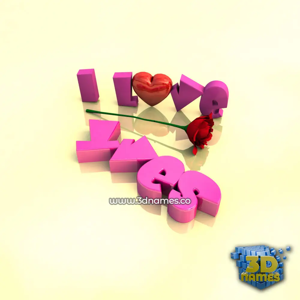 yves in I Love ??? style - 3D name wallpaper