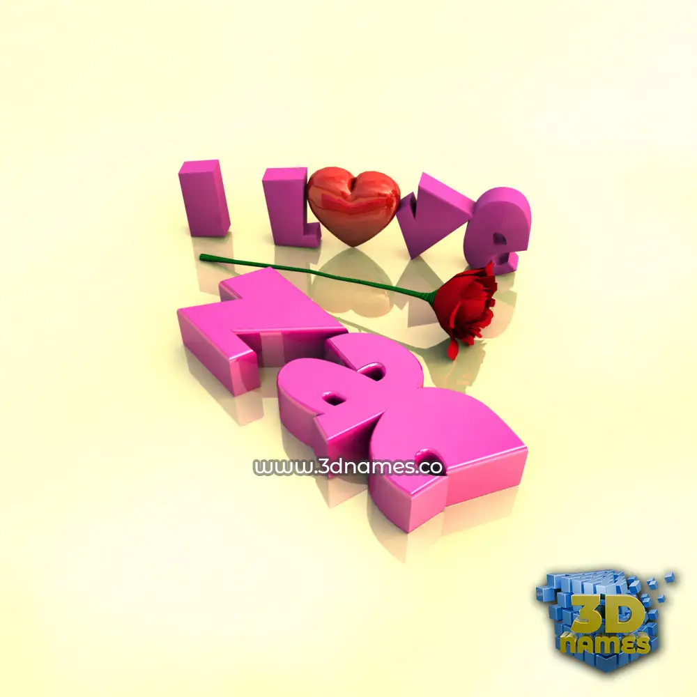 zac in I Love ??? style - 3D name wallpaper