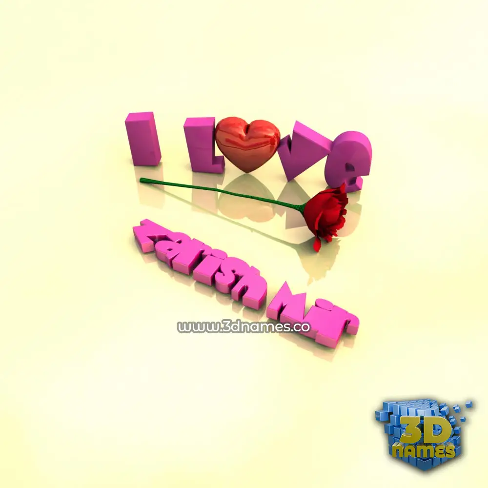 zarish mir in I Love ??? style - 3D name wallpaper