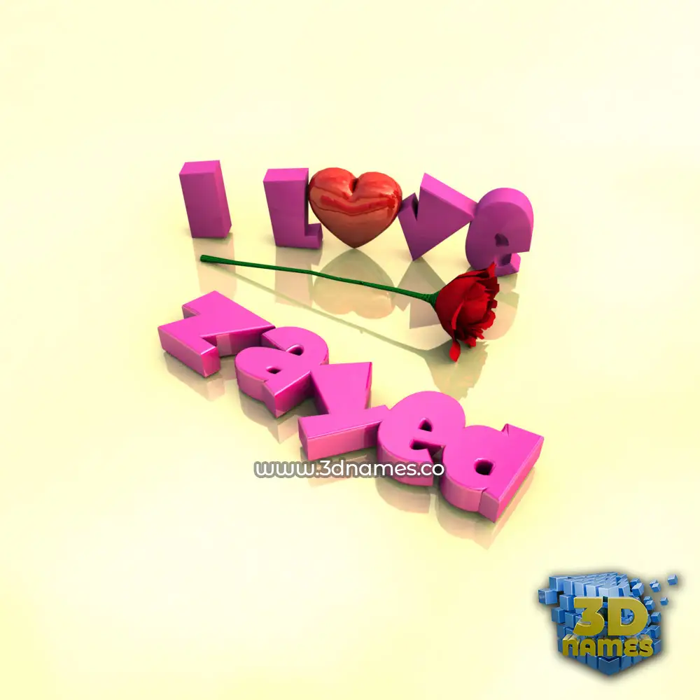 zayed in I Love ??? style - 3D name wallpaper