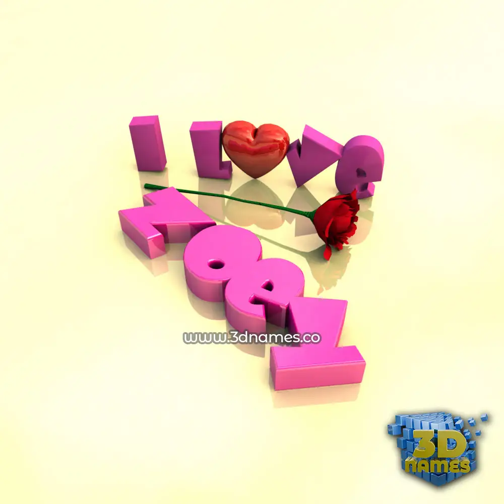 zoey in I Love ??? style - 3D name wallpaper