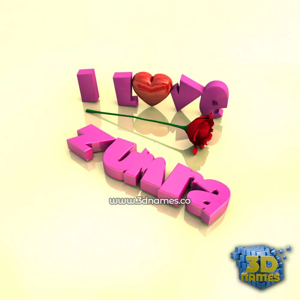 zumra in I Love ??? style - 3D name wallpaper