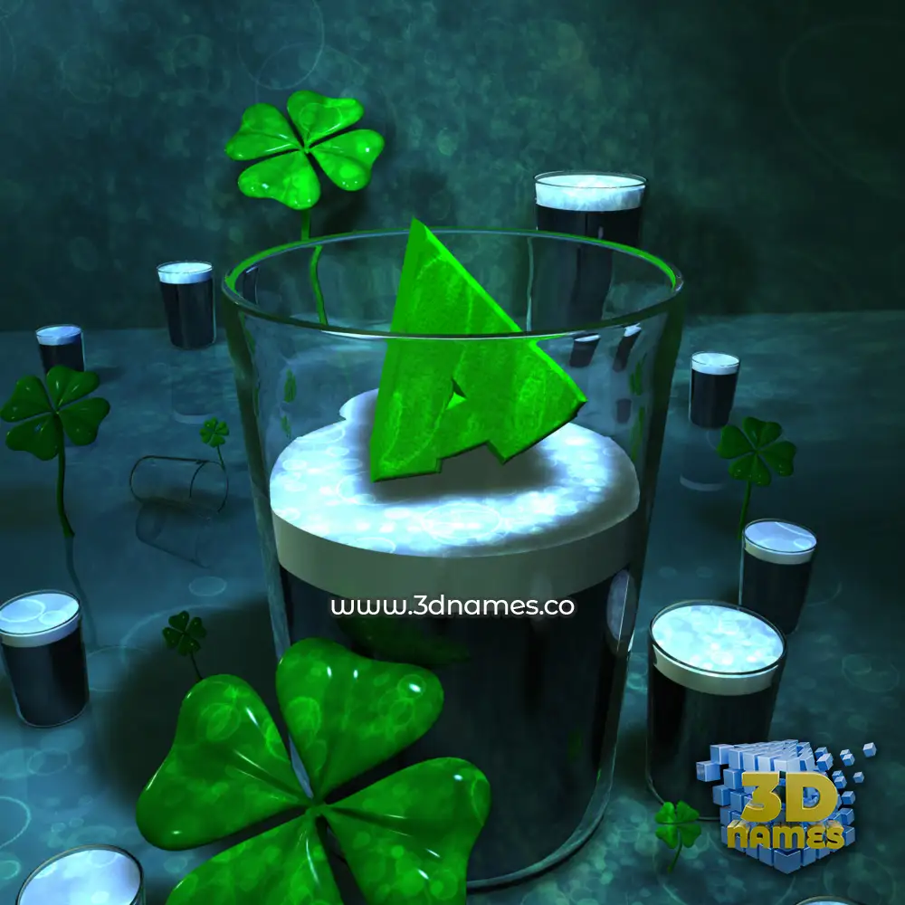 a in Love Irish style - 3D name wallpaper
