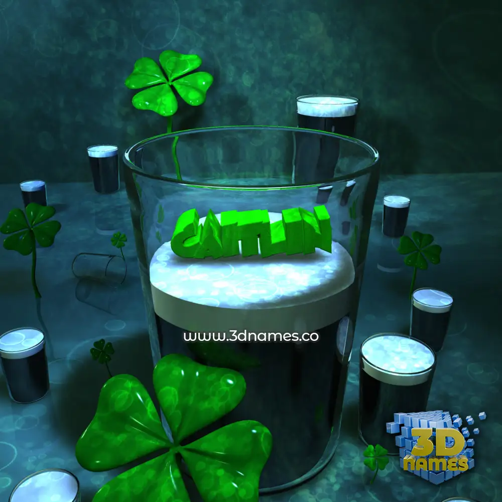 caitlin in Love Irish style - 3D name wallpaper