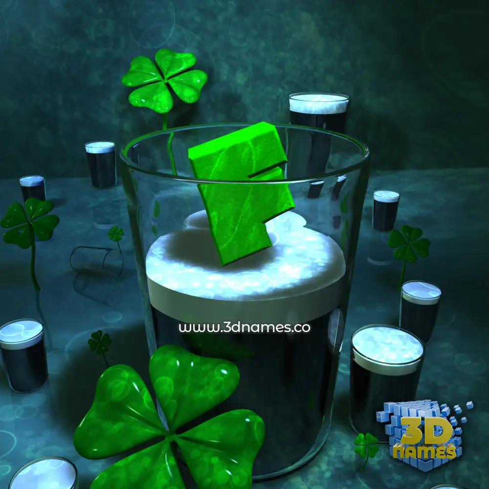 f in Love Irish style - 3D name wallpaper