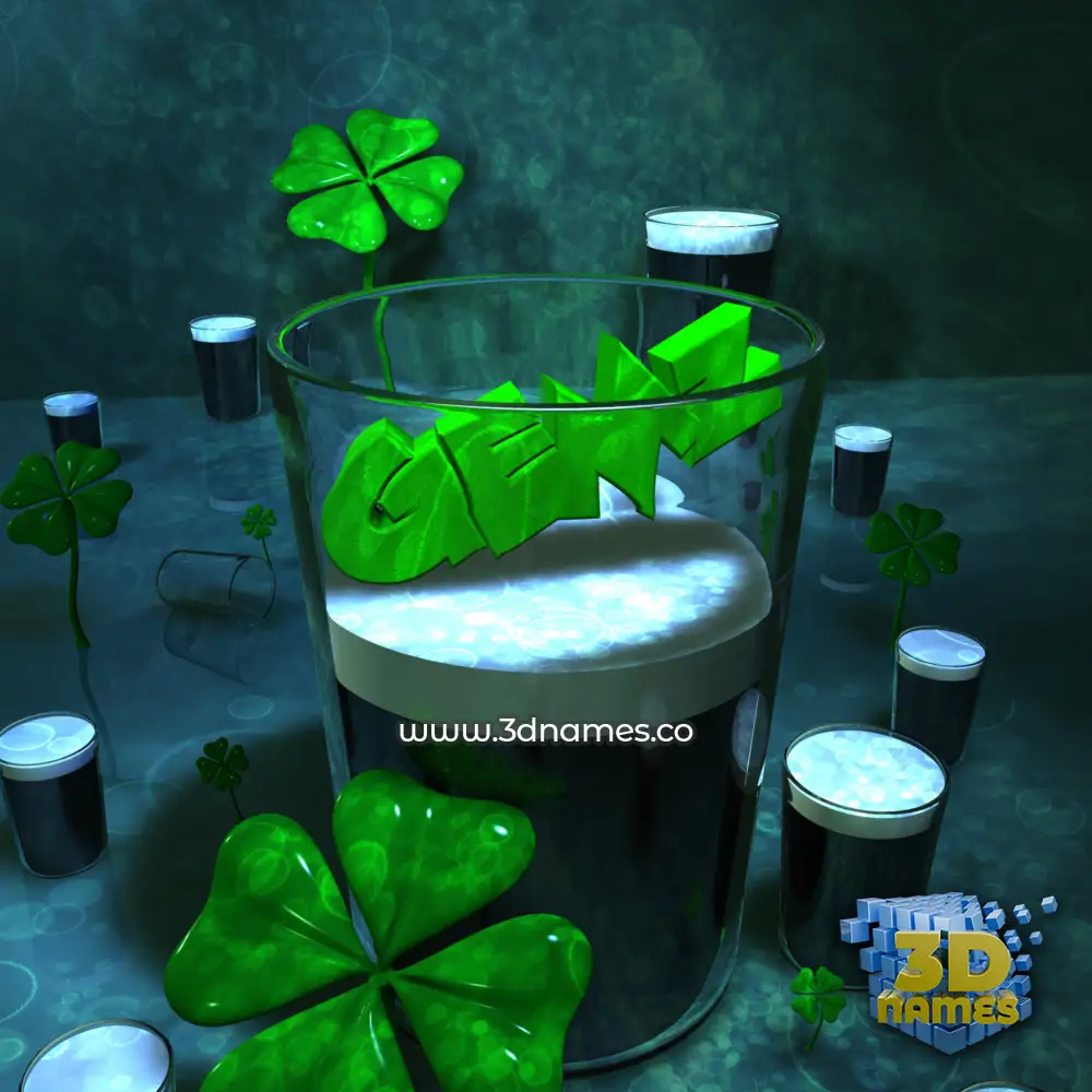 gemz in Love Irish style - 3D name wallpaper