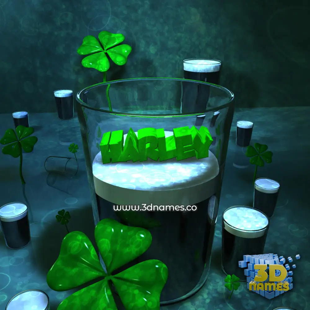 harley in Love Irish style - 3D name wallpaper