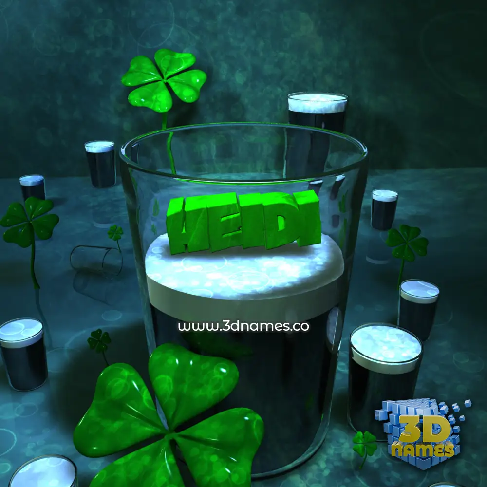 heidi in Love Irish style - 3D name wallpaper