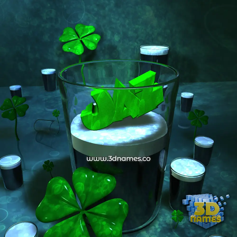 jaz in Love Irish style - 3D name wallpaper