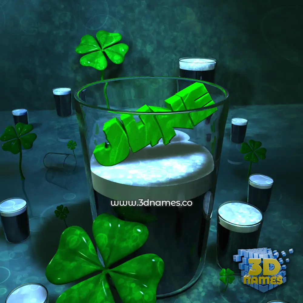 june in Love Irish style - 3D name wallpaper