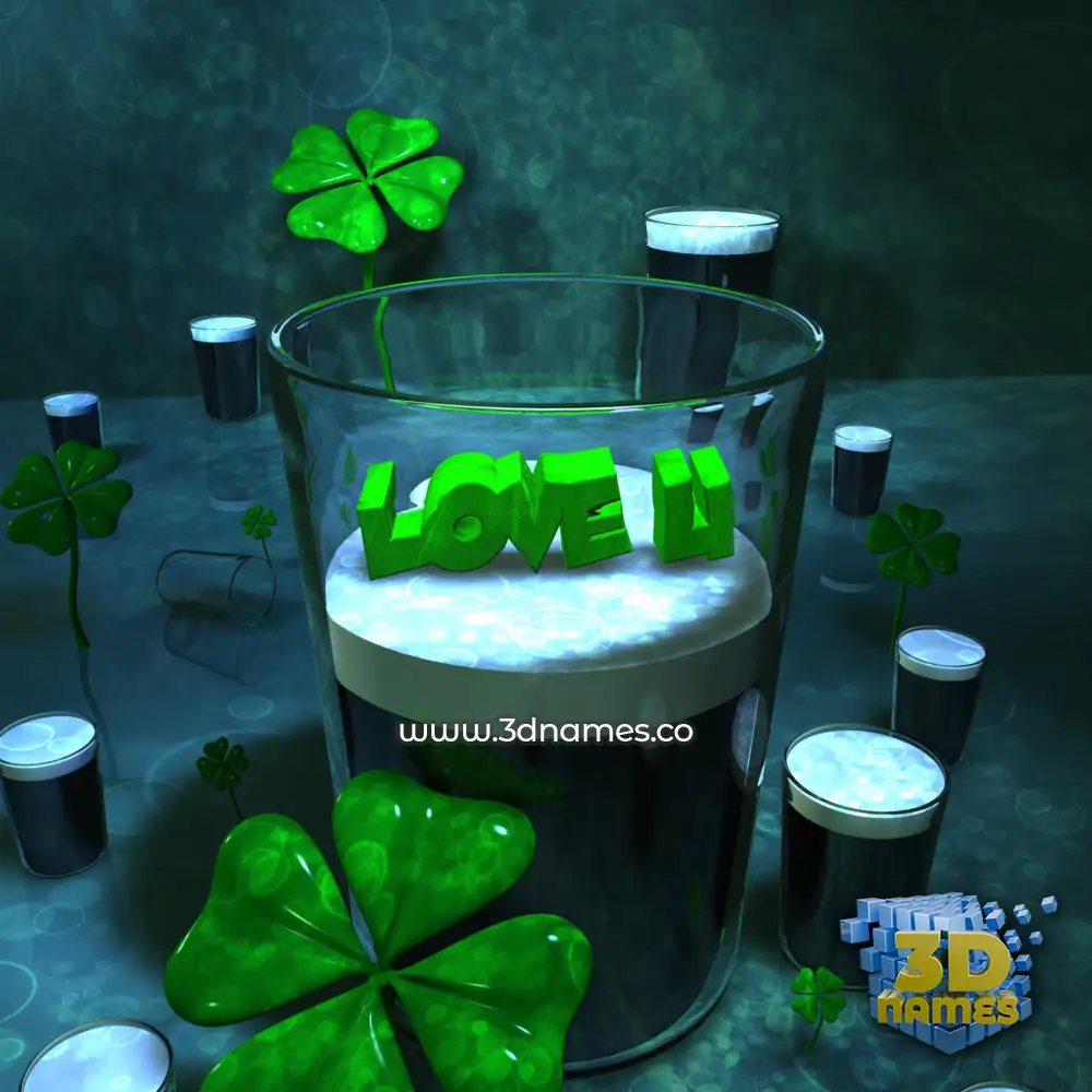 love u in Love Irish style - 3D name wallpaper