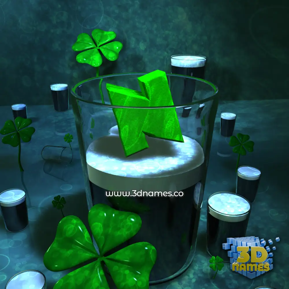 n in Love Irish style - 3D name wallpaper