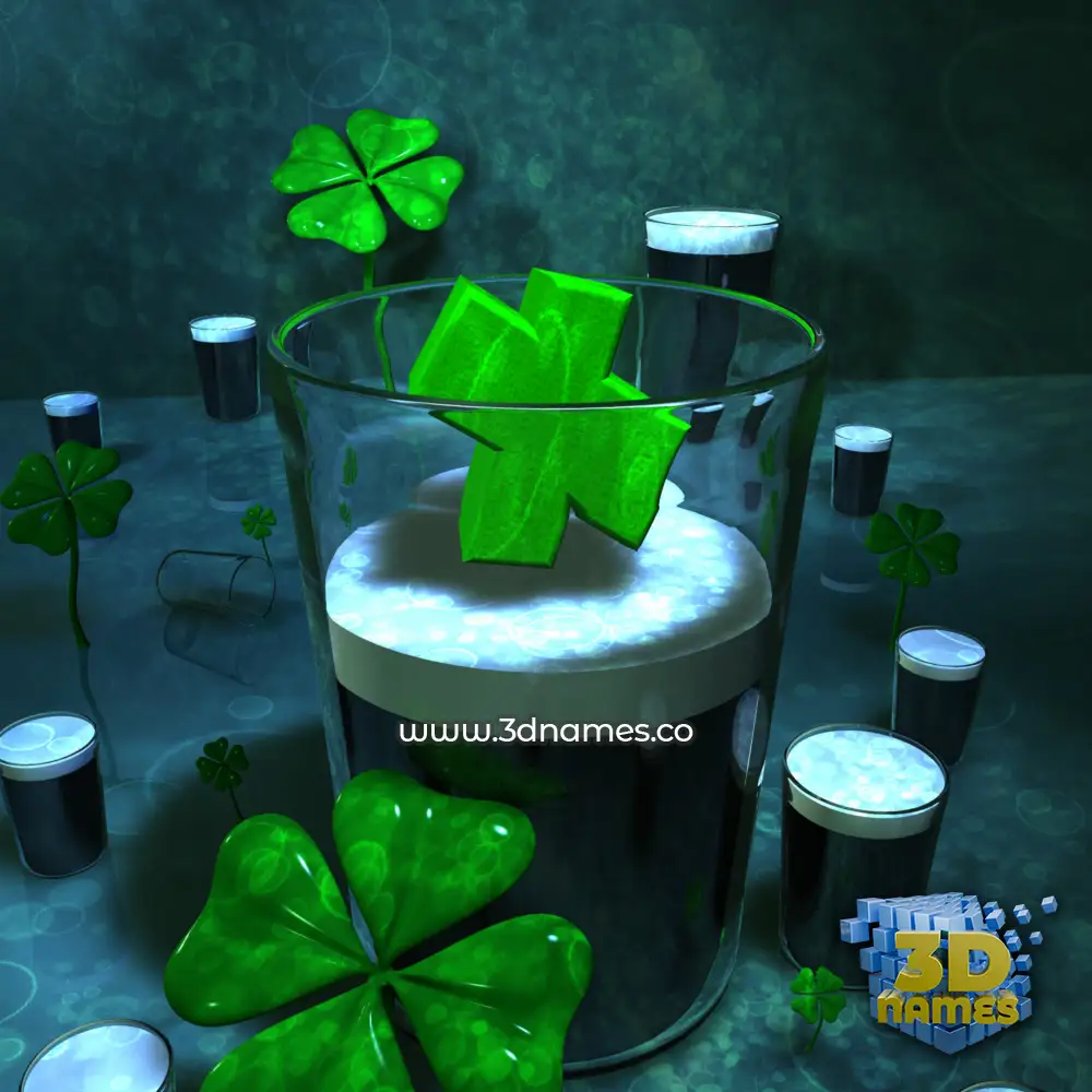 x in Love Irish style - 3D name wallpaper