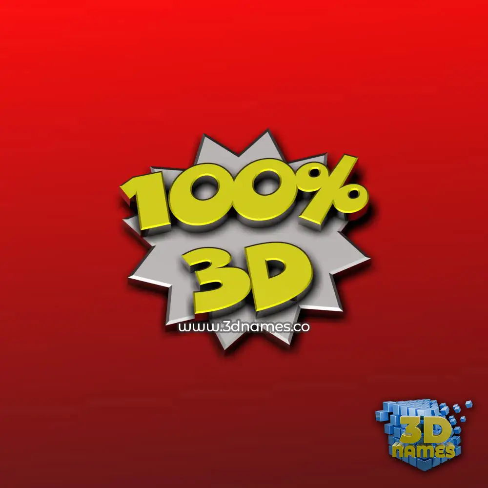 3d in 100 Percent style - 3D name wallpaper