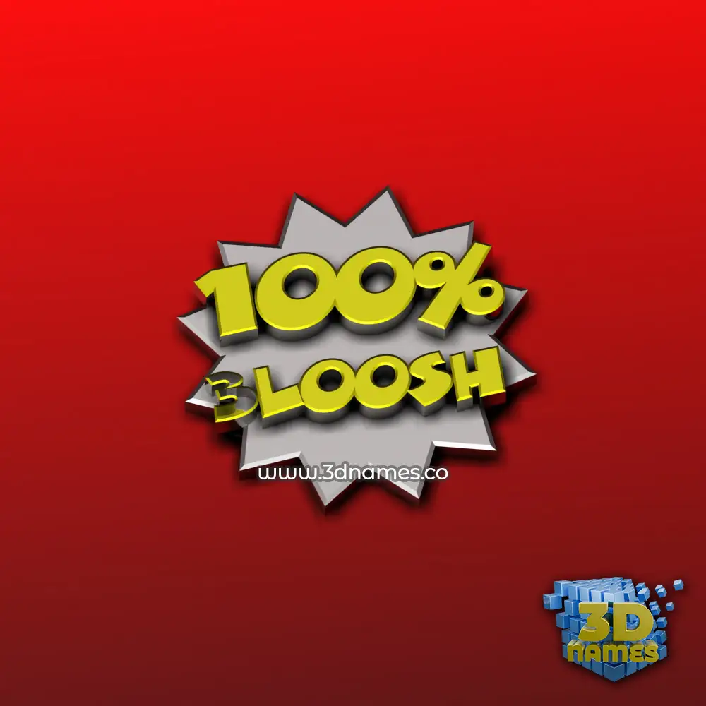 3loosh in 100 Percent style - 3D name wallpaper