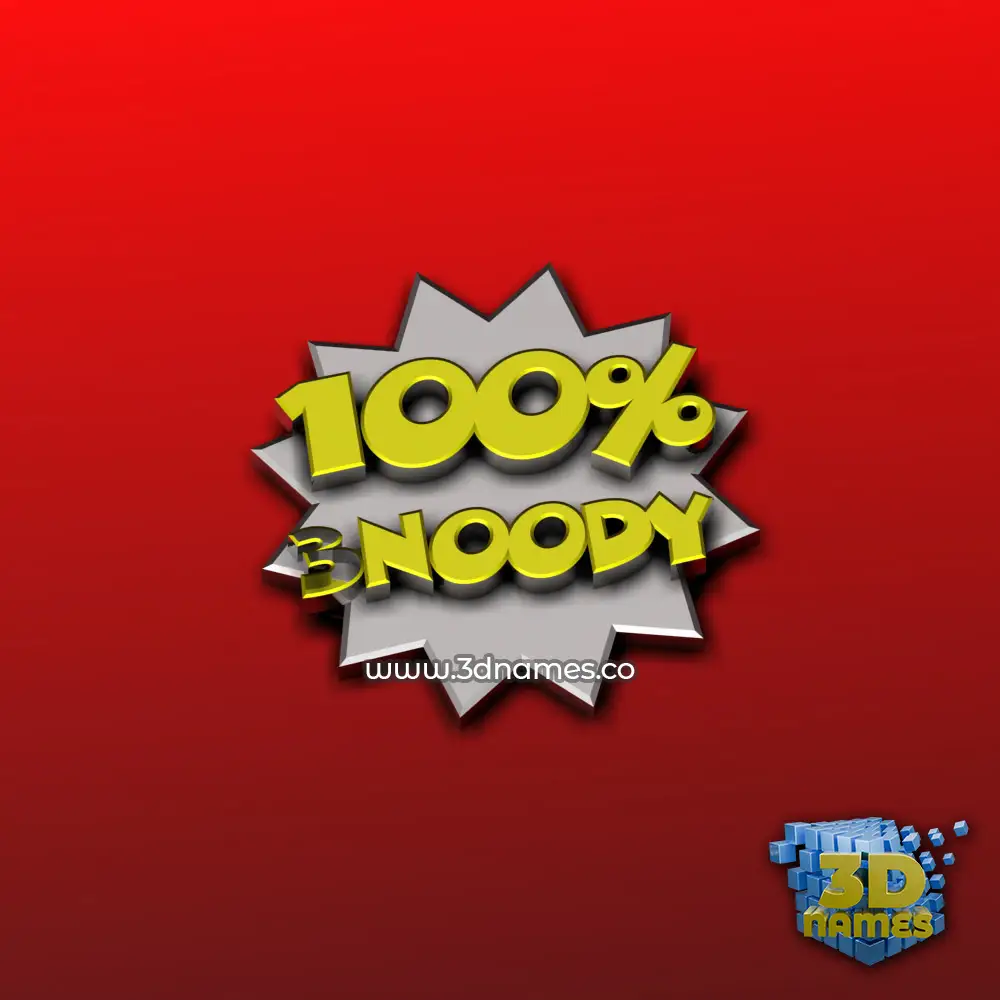 3noody in 100 Percent style - 3D name wallpaper