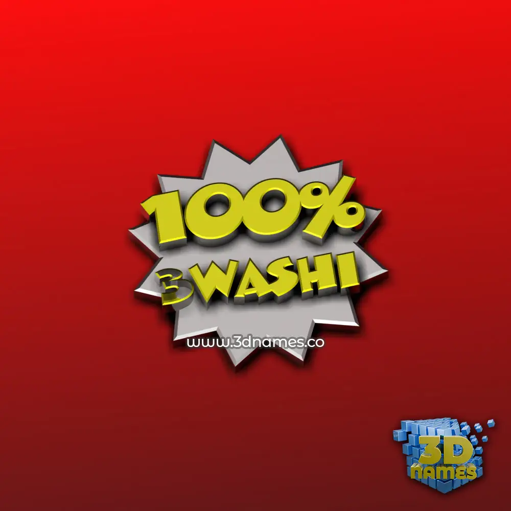 3washi in 100 Percent style - 3D name wallpaper