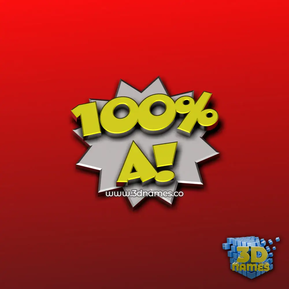 a in 100 Percent style - 3D name wallpaper