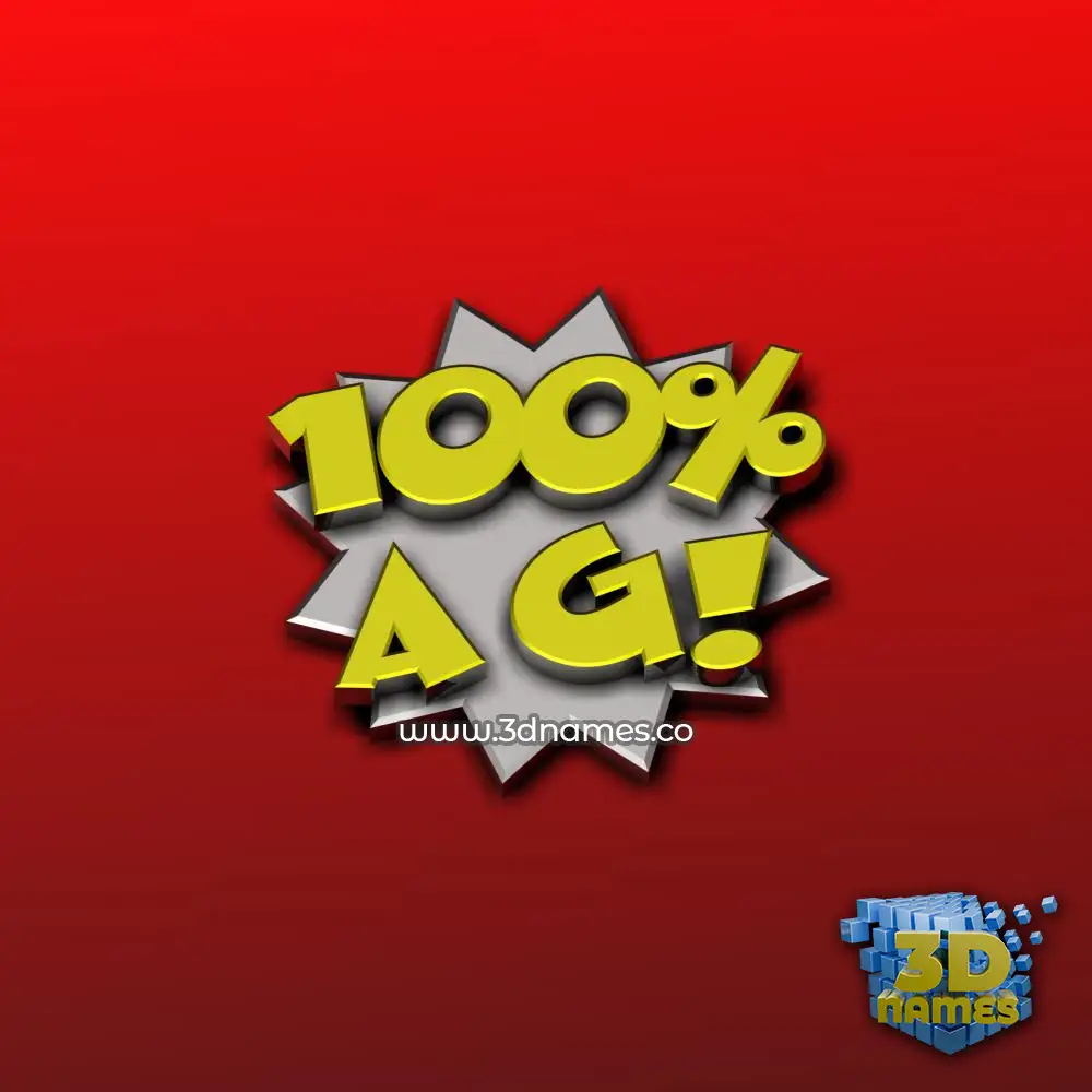 a g in 100 Percent style - 3D name wallpaper