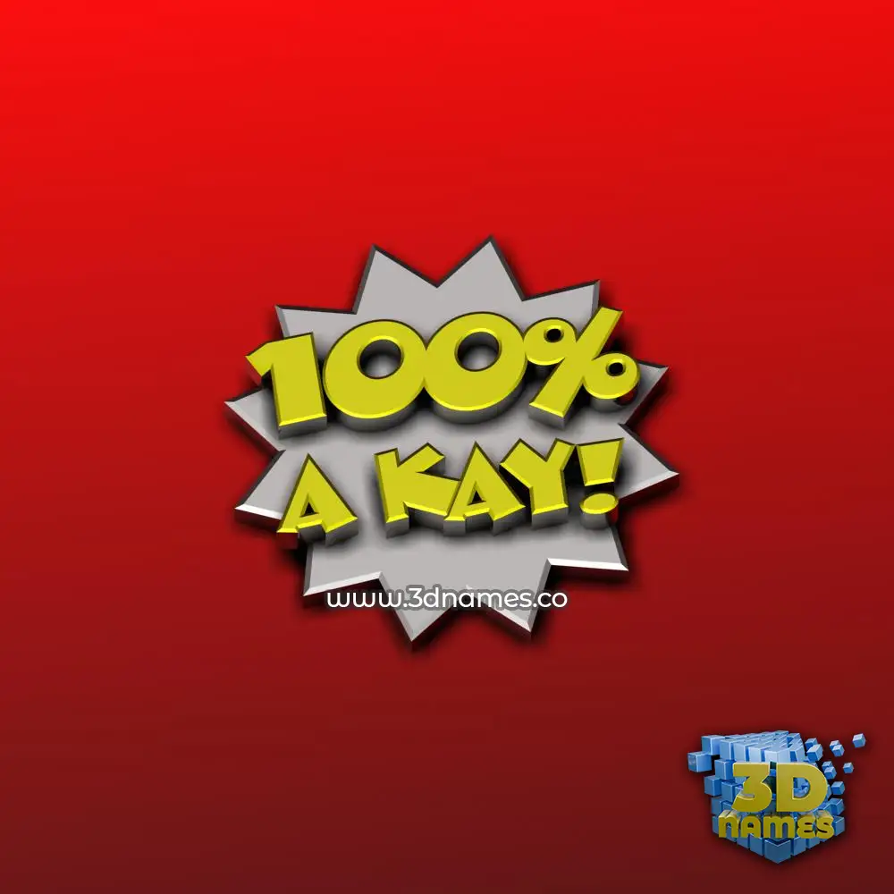 a kay in 100 Percent style - 3D name wallpaper