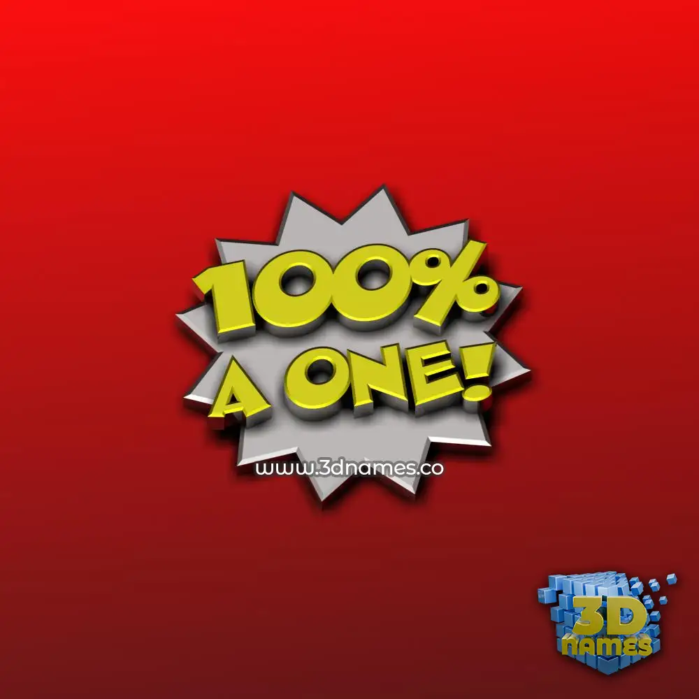 a one in 100 Percent style - 3D name wallpaper