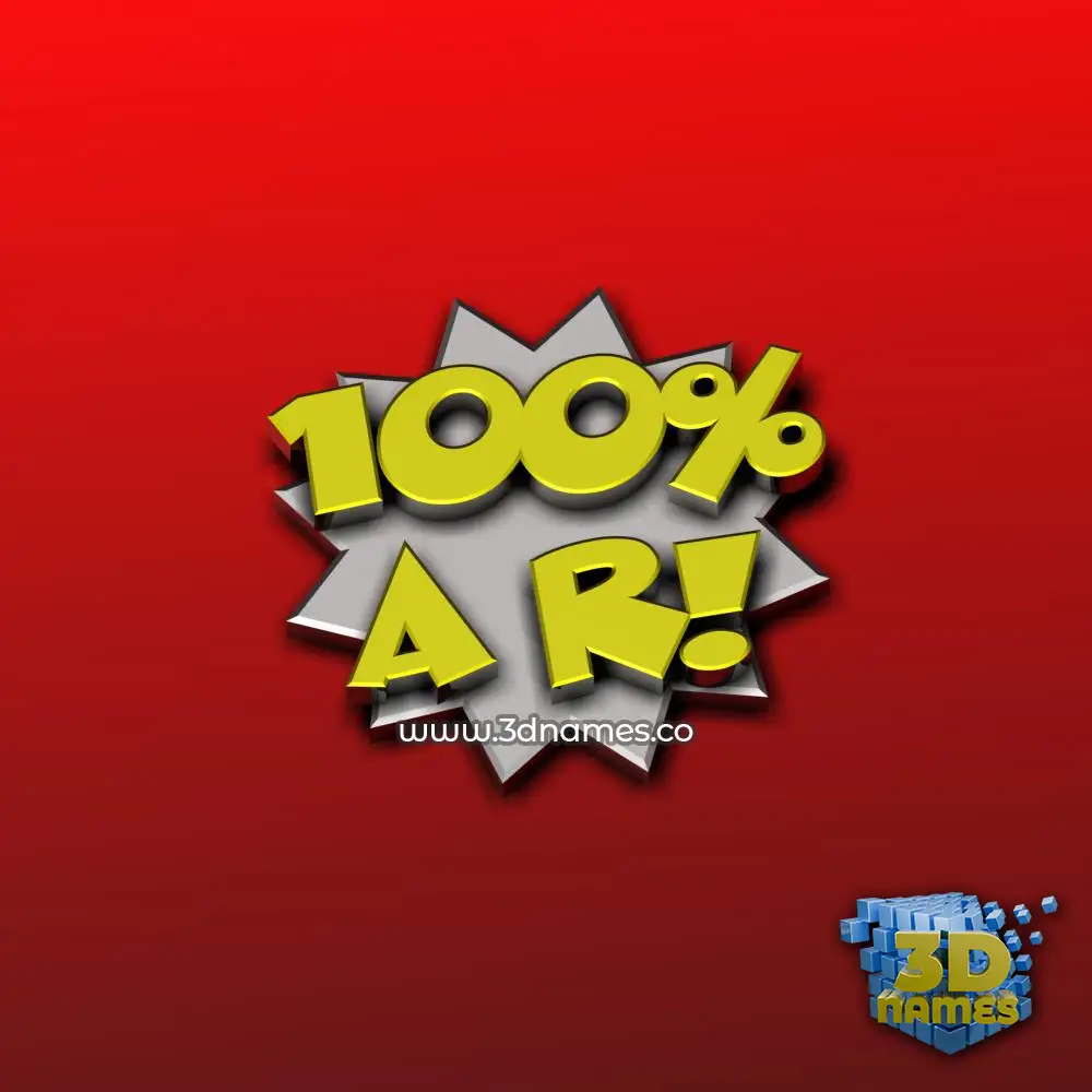 a r in 100 Percent style - 3D name wallpaper
