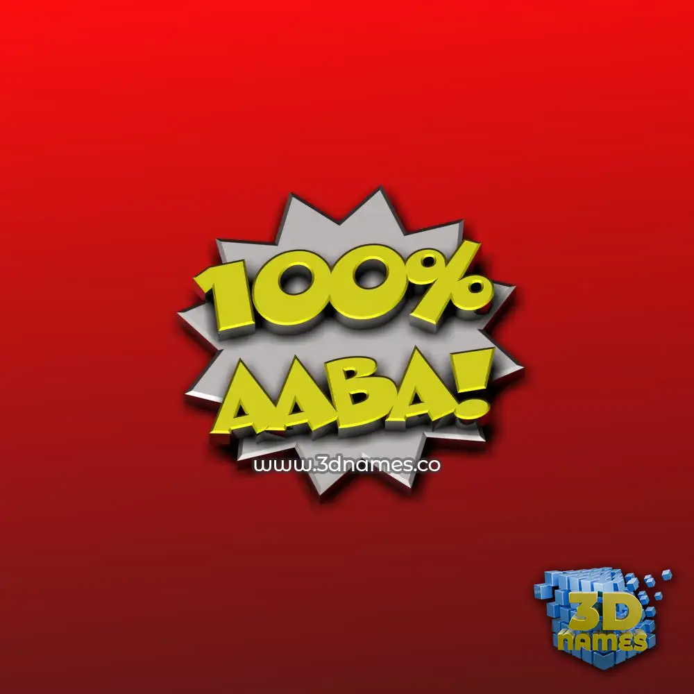 aaba in 100 Percent style - 3D name wallpaper