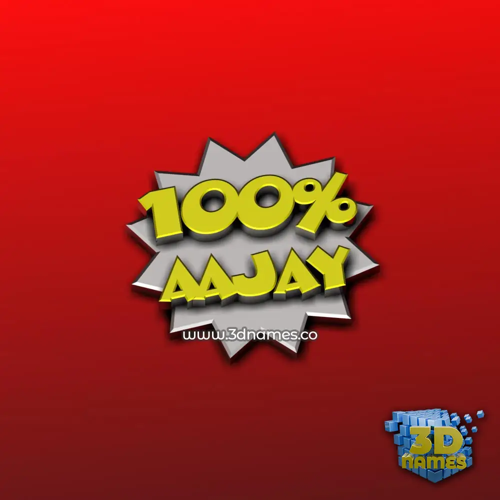aajay in 100 Percent style - 3D name wallpaper