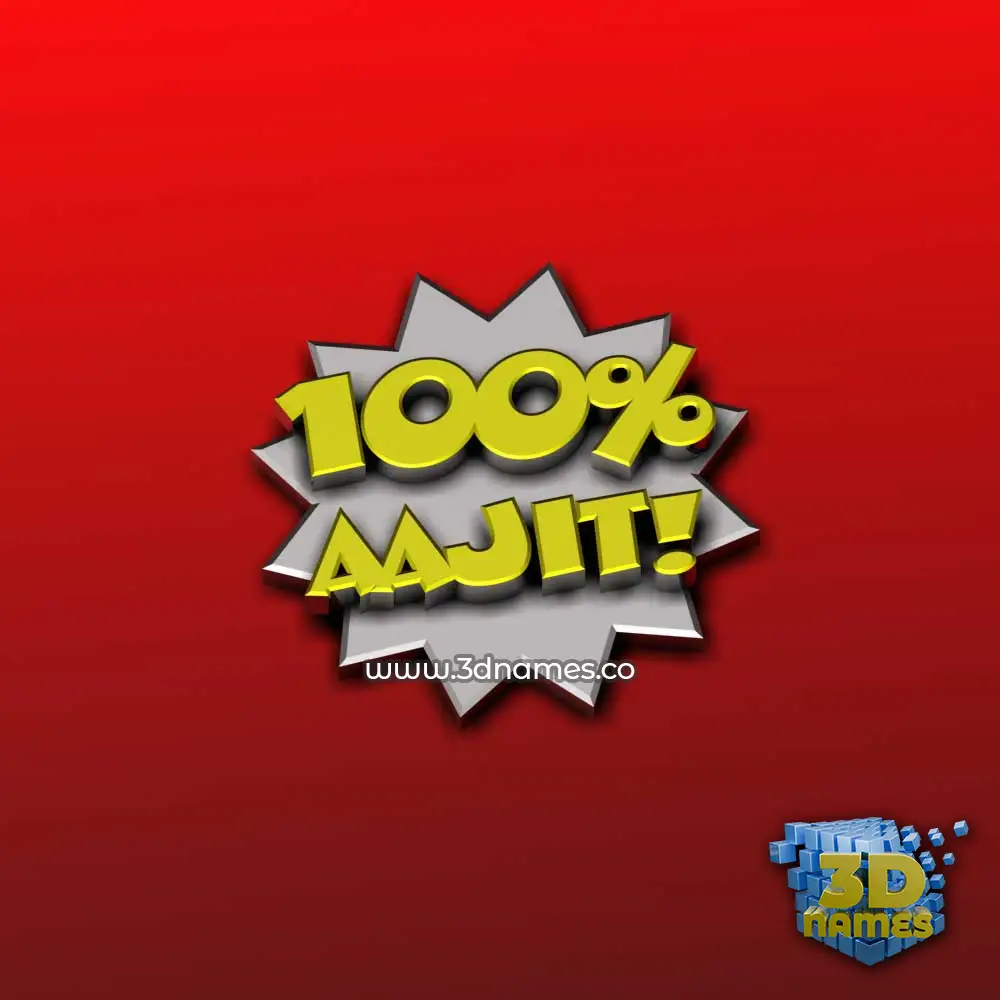 aajit in 100 Percent style - 3D name wallpaper